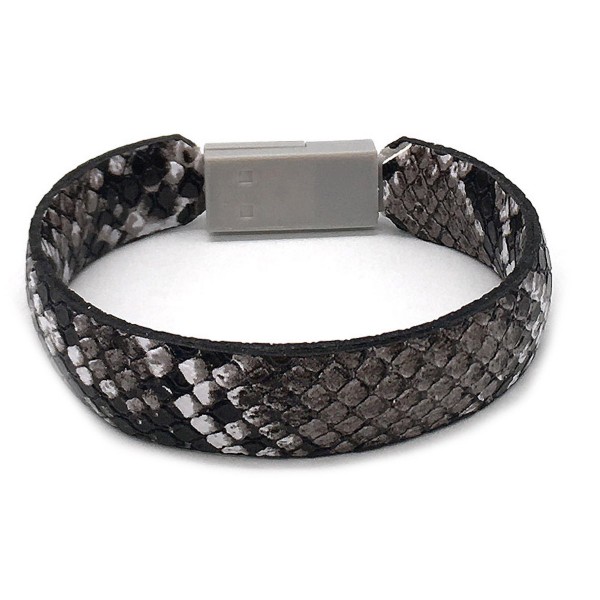 Wholesale faux Leather Snakeskin Lightning Cable USB Charger Bracelet Lightning