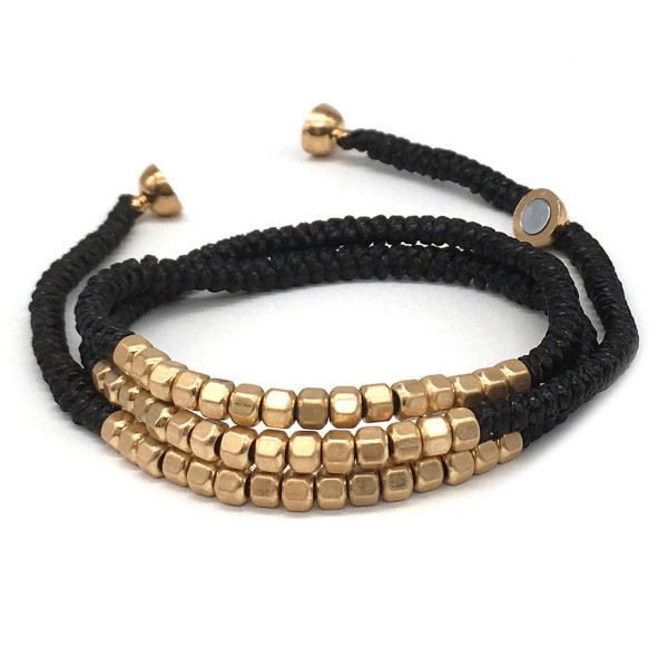 Paracord Wrap Bracelet Featuring Metal Bead Details Magnetic