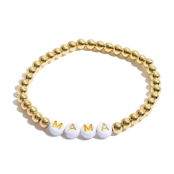 Wholesale mama Pisa Beaded Stretch Bracelet Gold Bead mm Diameter