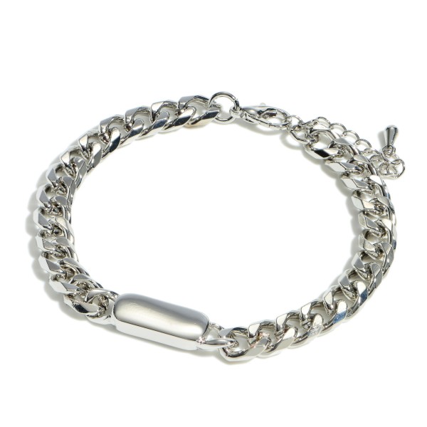 Wholesale curb Chain Bar Bracelet Adjustable Extender
