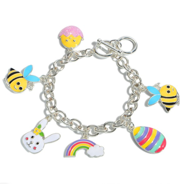 Wholesale epoxy Easter Charm Bracelet Toggle Bar Clasp Charms Diameter
