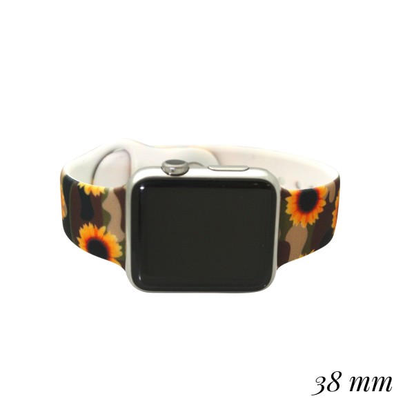 Wholesale interchangeable Silicone Sunflower Camo Smart Watch Band Smart Watches