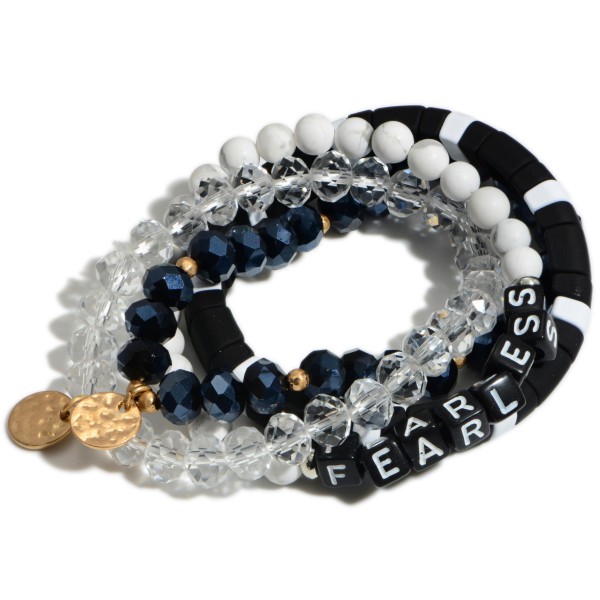 Wholesale pC Fearful Semi Precious Beaded Color Block Stretch Bracelet Set PC P