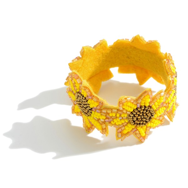 Wholesale open Ended Beaded Sunflower Bracelet Diameter