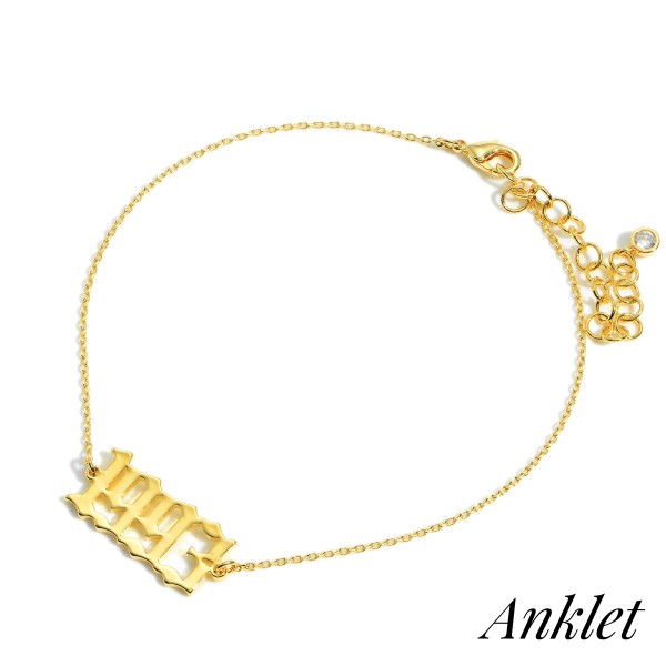 Wholesale gold Dipped Birth Year Anklet Gold Dipped Diameter Extender Long