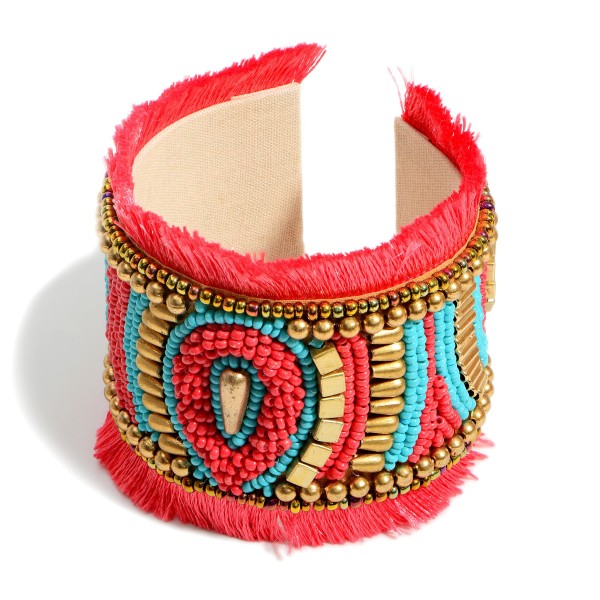 Wholesale beaded Cuff Bracelet Fringe Accents Diameter