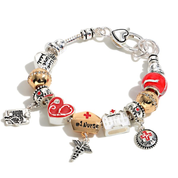 Wholesale beaded Charm Bracelet Nurse Charms Extender