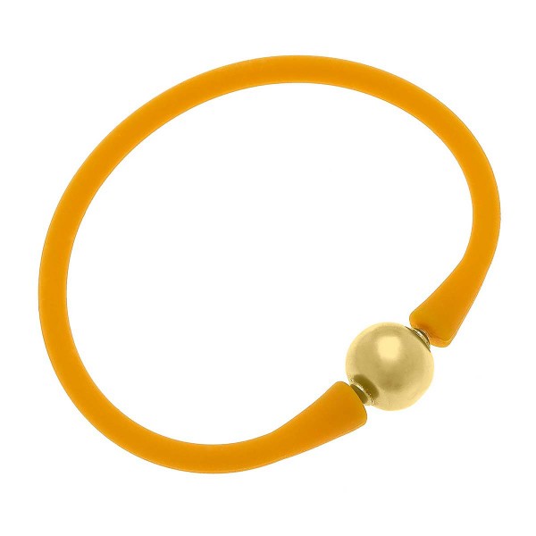 24K Gold Plated Ball Bead Silicone Bracelet

-Silicone Band & 14k Gold Plated Beads - 100% Waterproof!
-2.5" Diameter