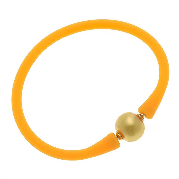 Wholesale k Gold Plated Ball Bead Silicone Bracelet Silicone Band k Gold Plated