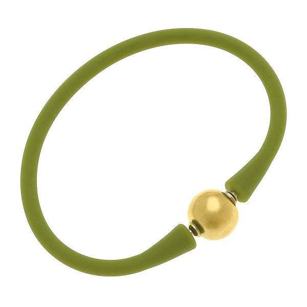 Wholesale k Gold Plated Ball Bead Silicone Bracelet Silicone Band k Gold Plated