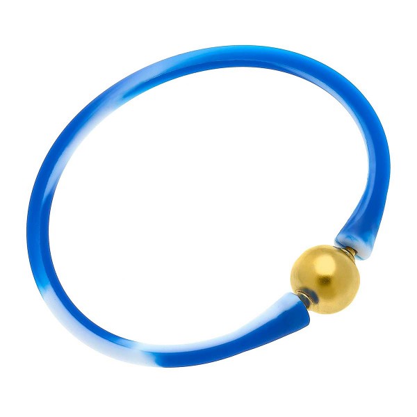 24K Gold Plated Ball Bead Silicone Bracelet

-Silicone Band & 14k Gold Plated Beads - 100% Waterproof!
-2.5" Diameter