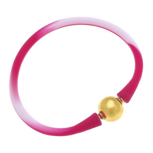 Wholesale k Gold Plated Ball Bead Silicone Bracelet Silicone Band k Gold Plated