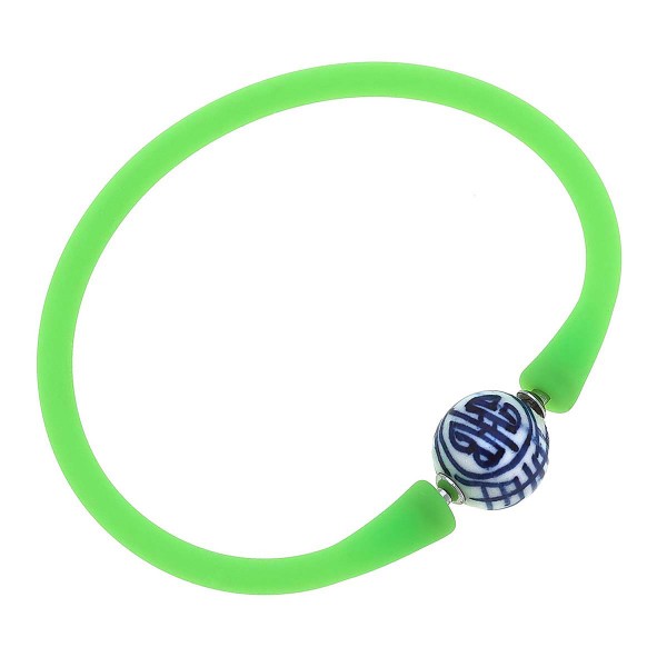 Chinoiserie Bead Silicone Bracelet

-Approximately 2.5" Diameter