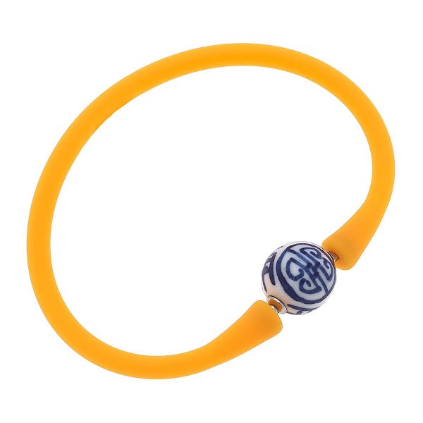 Chinoiserie Bead Silicone Bracelet

-Approximately 2.5" Diameter