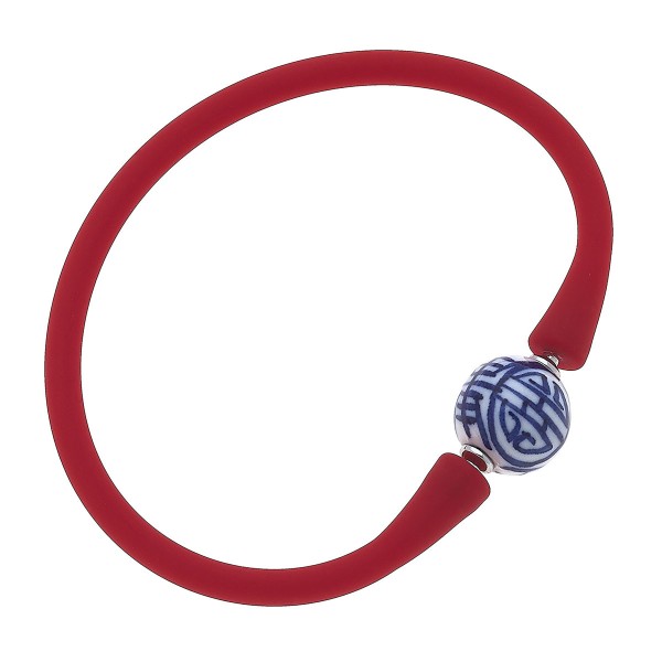 Chinoiserie Bead Silicone Bracelet

-Approximately 2.5" Diameter