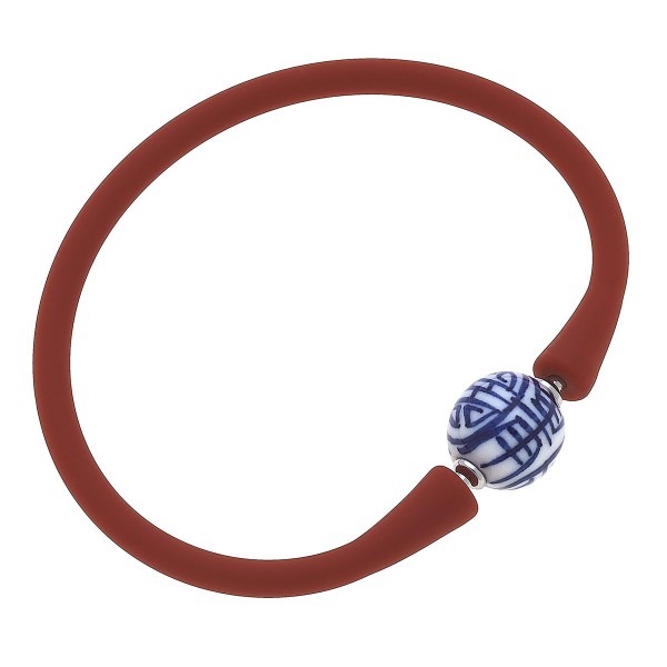 Chinoiserie Bead Silicone Bracelet

-Approximately 2.5" Diameter