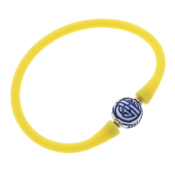 Chinoiserie Bead Silicone Bracelet

-Approximately 2.5" Diameter