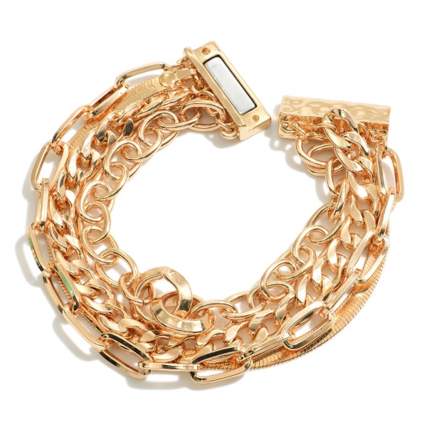 Wholesale multi Strand Chain Link Bracelet Magnetic Clasp