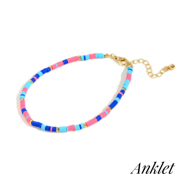 Wholesale multi Colored Beaded Ankle Bracelet L Extender L