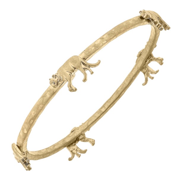 Lioness Bangle Bracelet In Worn Gold

- Approximately 2.65" Diameter 