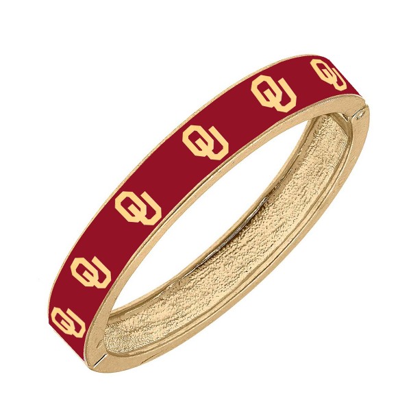 Officially Licensed Oklahoma Camille Enamel Bangle Bracelet 

- Approximately 2.5" Diameter 