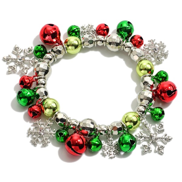 Wholesale beaded Stretch Bracelet Jingle Bell Charms Diameter