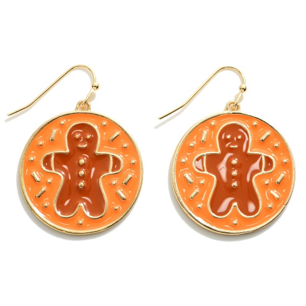 Enamel Gingerbread Man Drop Earrings.

- Approximately 1.5" L