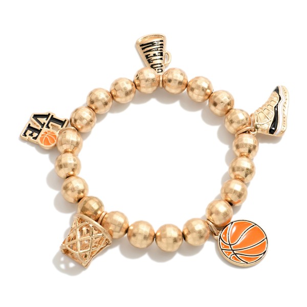 Wholesale beaded Sports Bracelet Basetball Charms Diameter