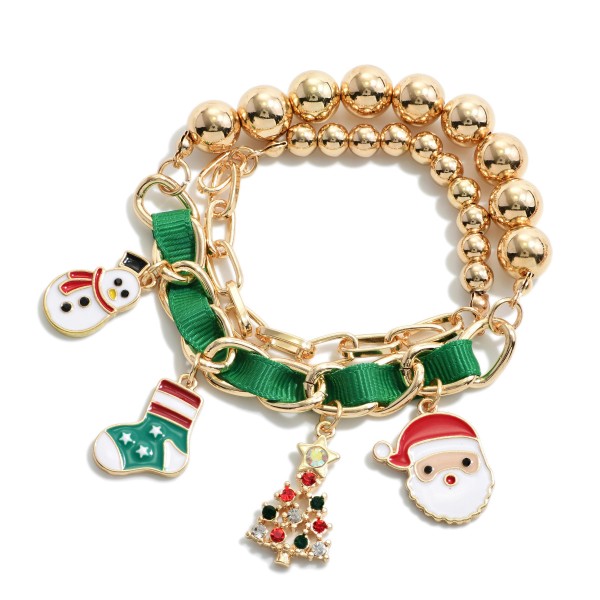 Wholesale christmas Charms Santa Stretch Bracelet Diameter