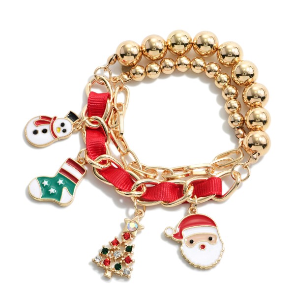 Wholesale christmas Charms Santa Stretch Bracelet Diameter