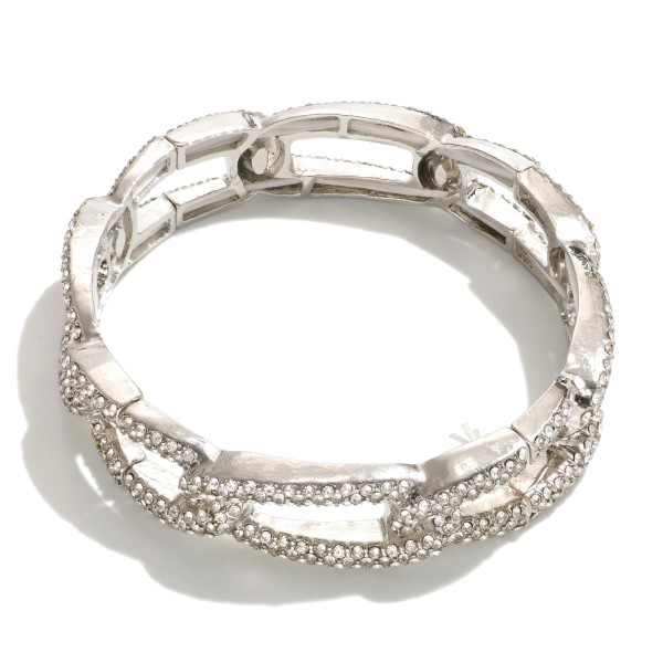 Wholesale rhinestone Studded Chain Link Stretch Bracelet Diameter