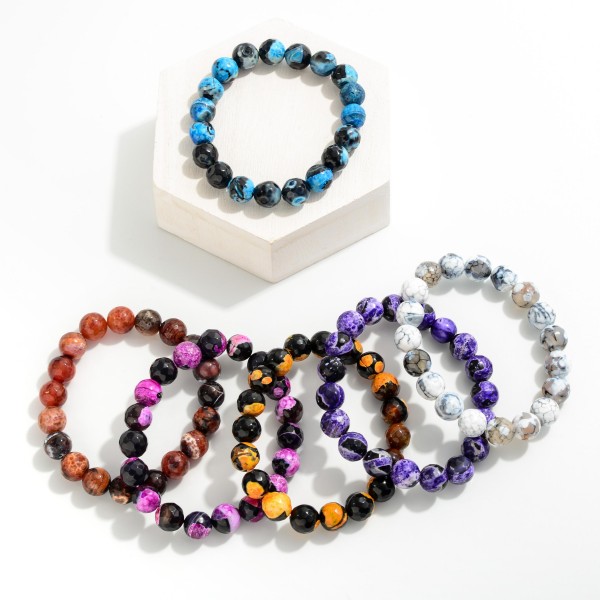 Stone Beaded Stretch Bracelet

- Approximately 2.5" Diameter