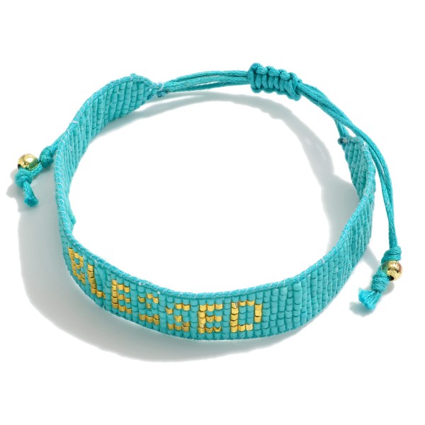 Seed Bead BLESSED Friendship Bracelet

- Adjustable One Size Fits Most