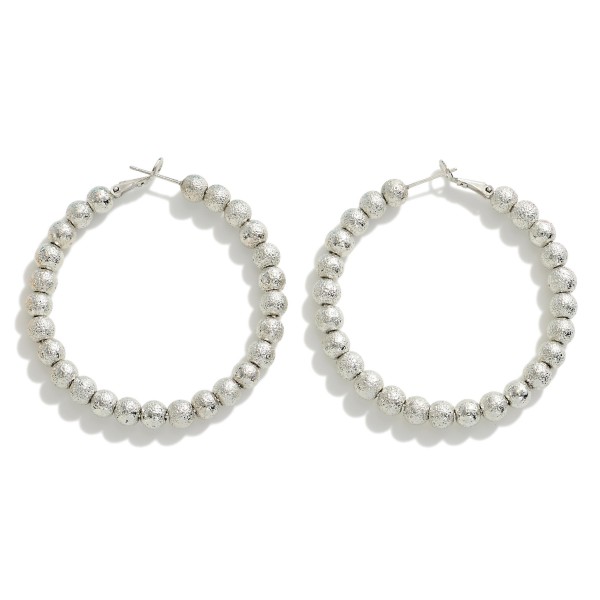 Wholesale beaded Drop Hoop Dimpled Beads L