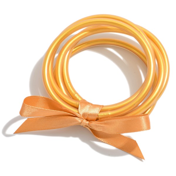 Wholesale set Glitter Jelly Bracelets Matching Bow Tie Diameter