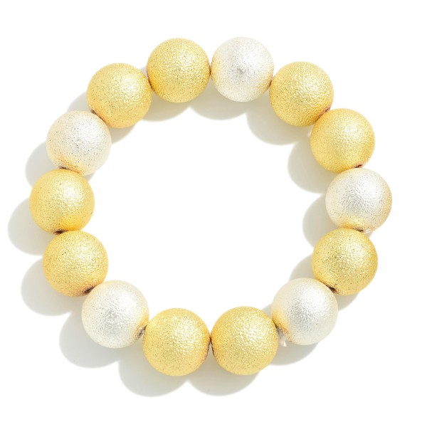 Wholesale textured Metallic Beaded Stretch Bracelet Diameter