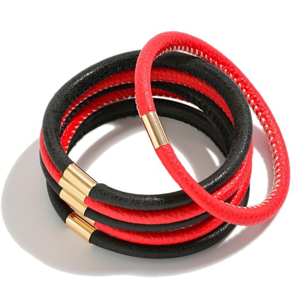 Wrist Mens Bracelet Leather Wrap Bracelet Mix Color Flag Mens Women 4mm Rope Surfer Synthetic Leather