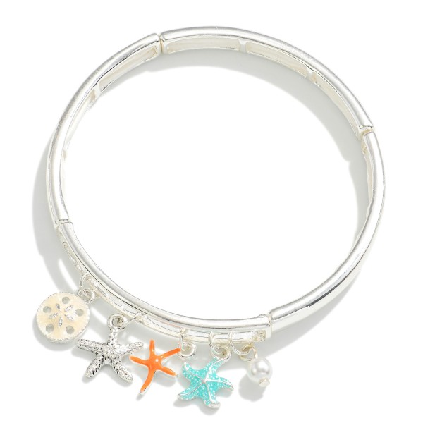 Wholesale silver Stretch Bracelet Beach Charms L