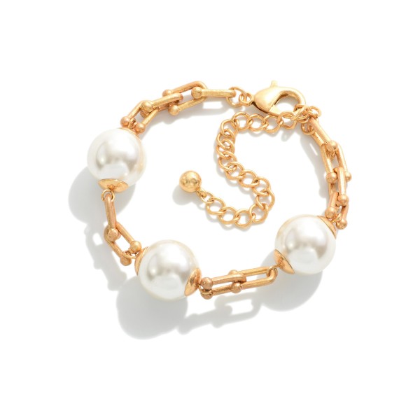 Wholesale worn Chain Link Pearl Bracelet L Extender L