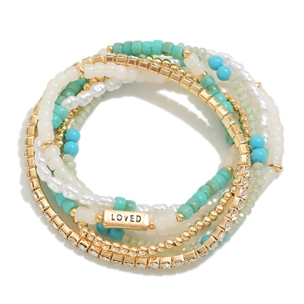 Wholesale set Six Beaded Bracelets Loved Bracelet D