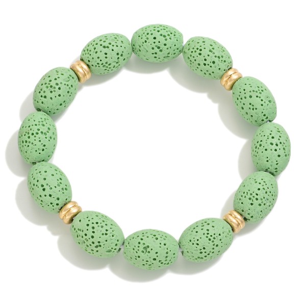 Wholesale dimpled Wood Beaded Stretch Bracelet D