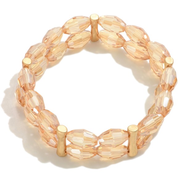 Two Strand Faceted Beaded Bracelet

- Approximately 2.5" D