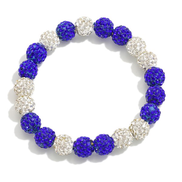Wholesale two Rhinestone Studded Stretch Bracelet D