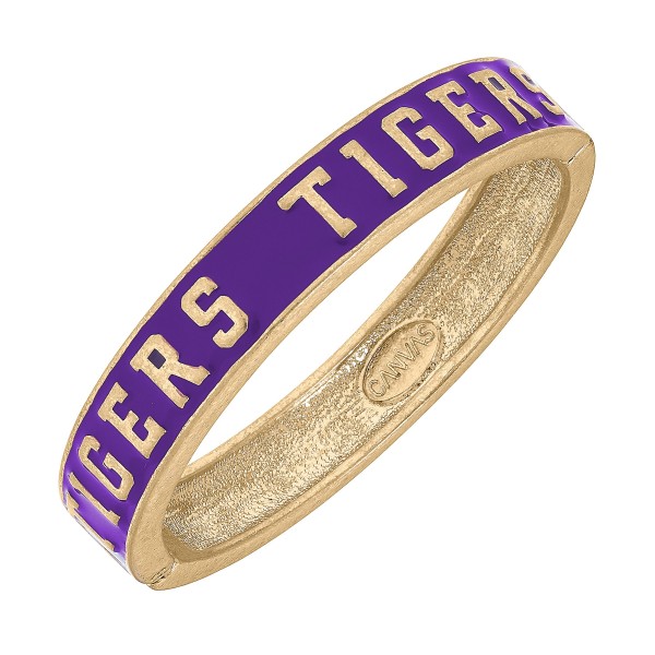 NCAA Officially Licensed Enamel Hinge Bangle by Canvas Style 

- NCAA Officially Licensed 
- Nickel Free Base Metal with Worn Gold Plating
- Approximately