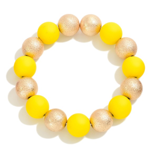 Wholesale chunky Beaded Stretch Bracelet Dimpled Bead D