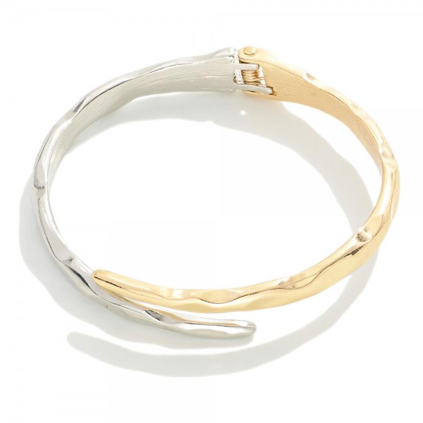 Wholesale hammered Metal Hinge Bangle Bracelet D