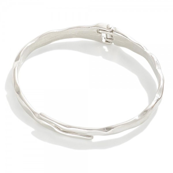Wholesale hammered Metal Hinge Bangle Bracelet D