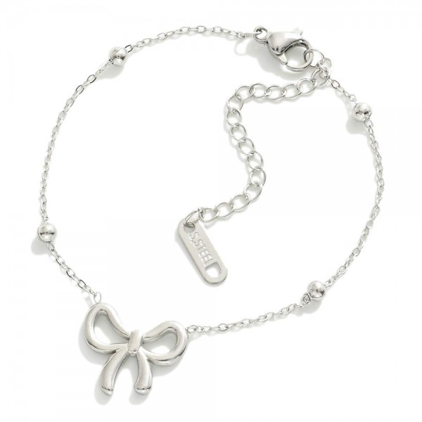 Wholesale metal Saturn Chain Link Bracelet Bow Station D Extender L