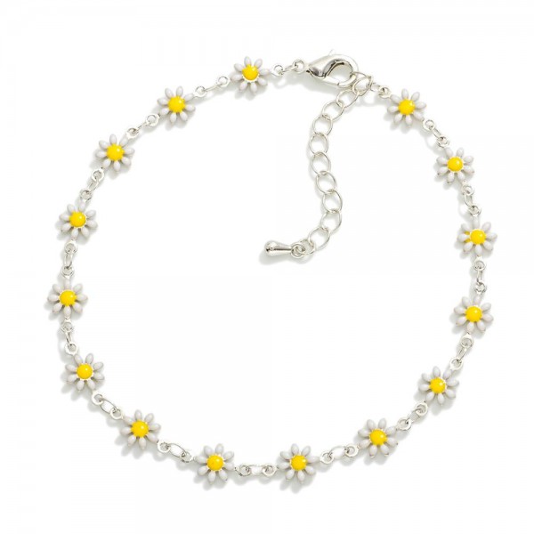 Wholesale chain Link Flower Anklet D Extender L