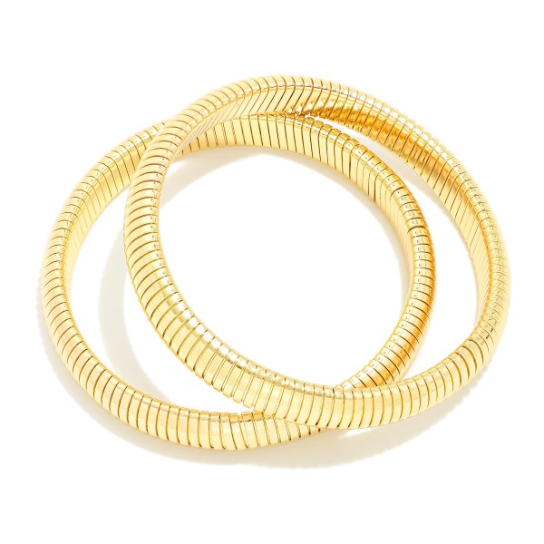 Wholesale set Two Metal Cobra Stretch Bracelets L